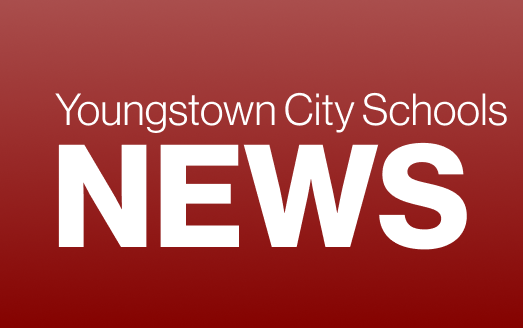 Youngstown City Schools News white letters against a red background 