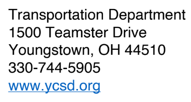 New Transportation Department Contact Information