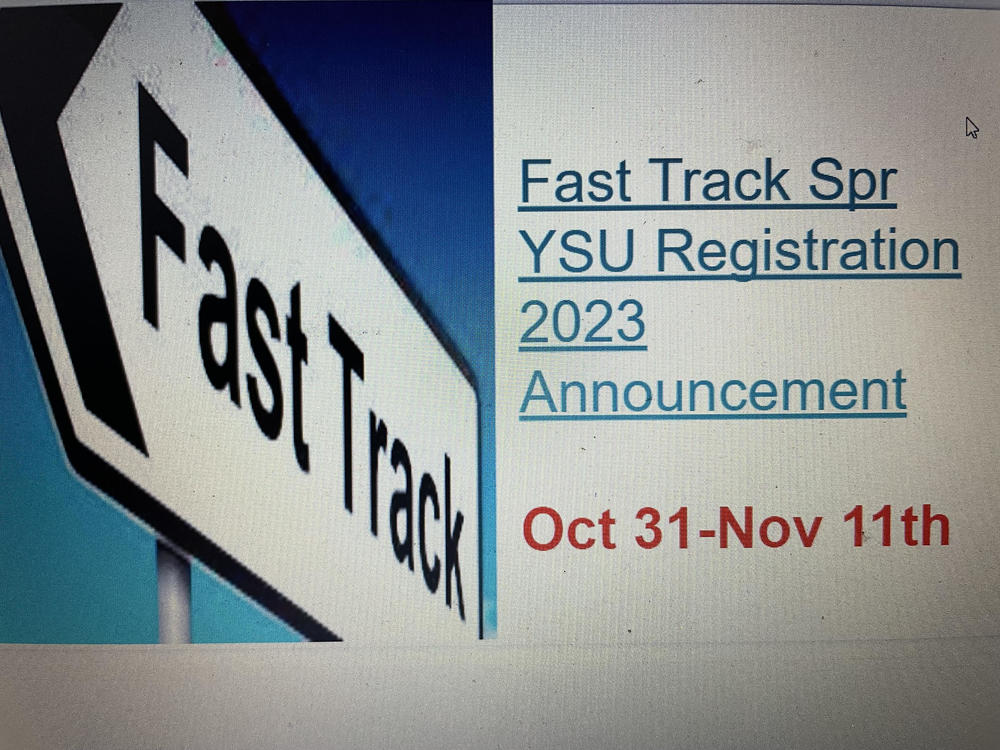 Fast Track Spr YSU Registration 2023 Announcement